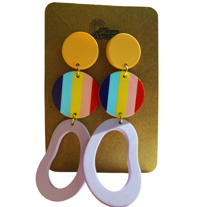 BOUCLES D'OREILLES ARGILE POLYMÈRE - ARC-EN-CIEL PRIDE