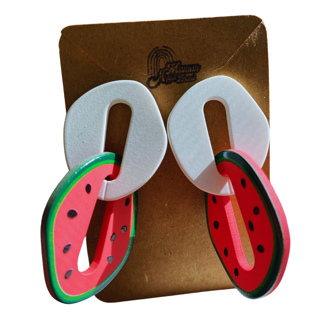 BOUCLES D'OREILLES ARGILE POLYMÈRE - WATERMELON SUGAR HIGH