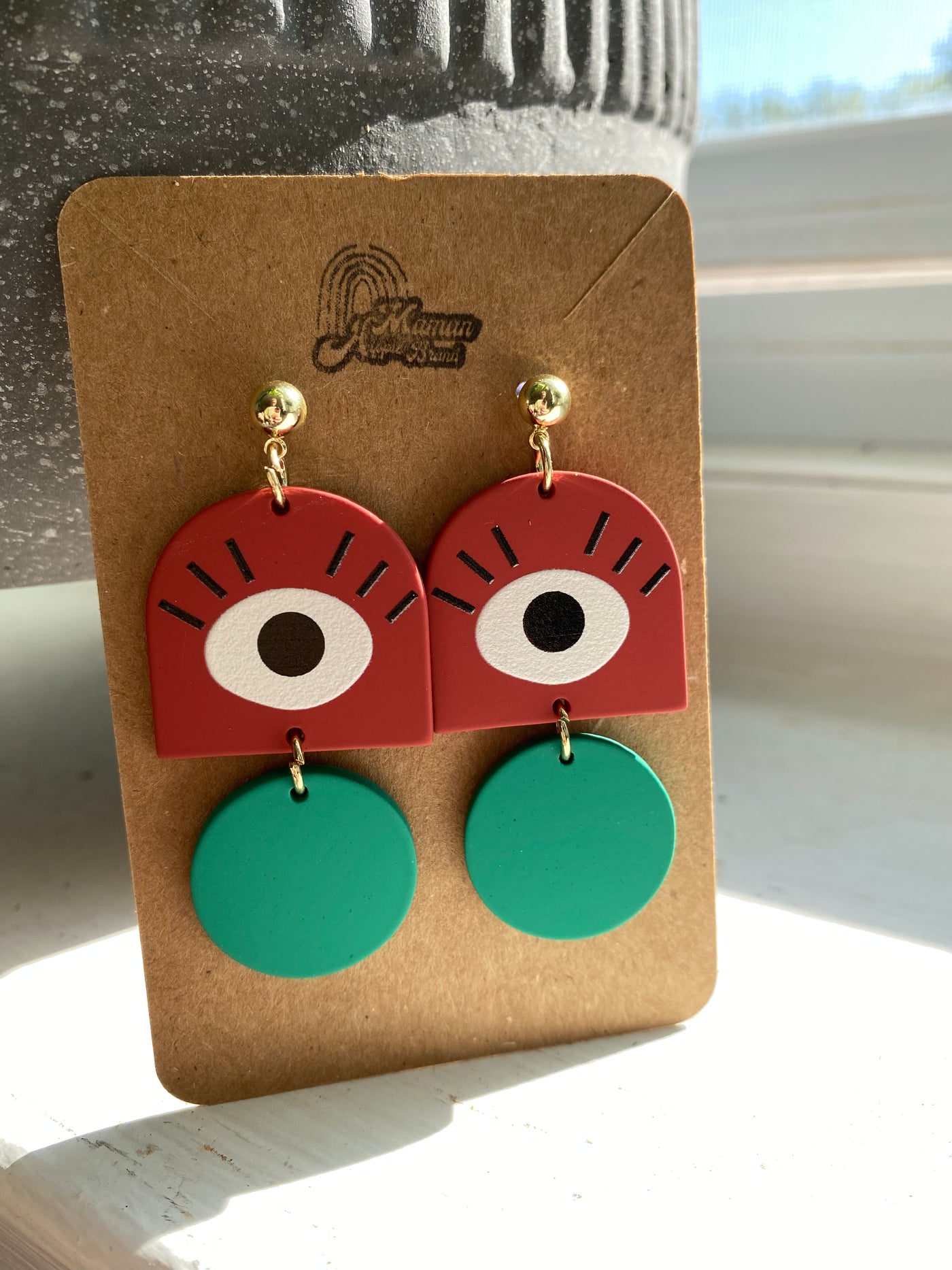 BOUCLES D'OREILLES POLYMÈRE - EVIL EYE 2 ÉTAGES