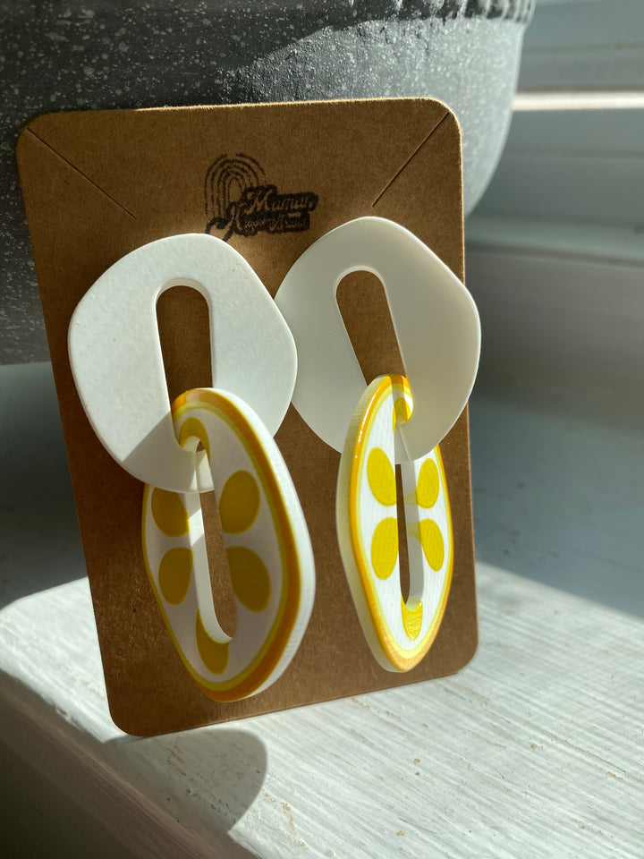 BOUCLES D'OREILLES ARGILE POLYMÈRE - CITRON!