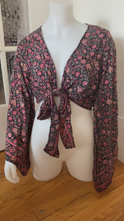 Demi Kimono 70% VRAIE SOIE *(Manche bohème)