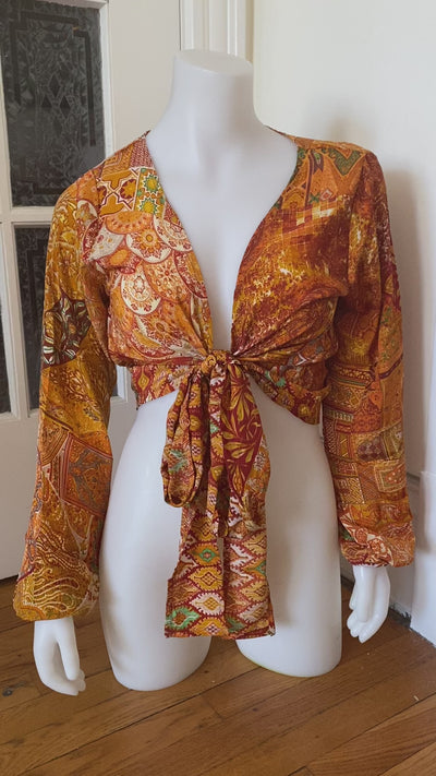 Demi Kimono 70% VRAIE SOIE *(Manche bohème)