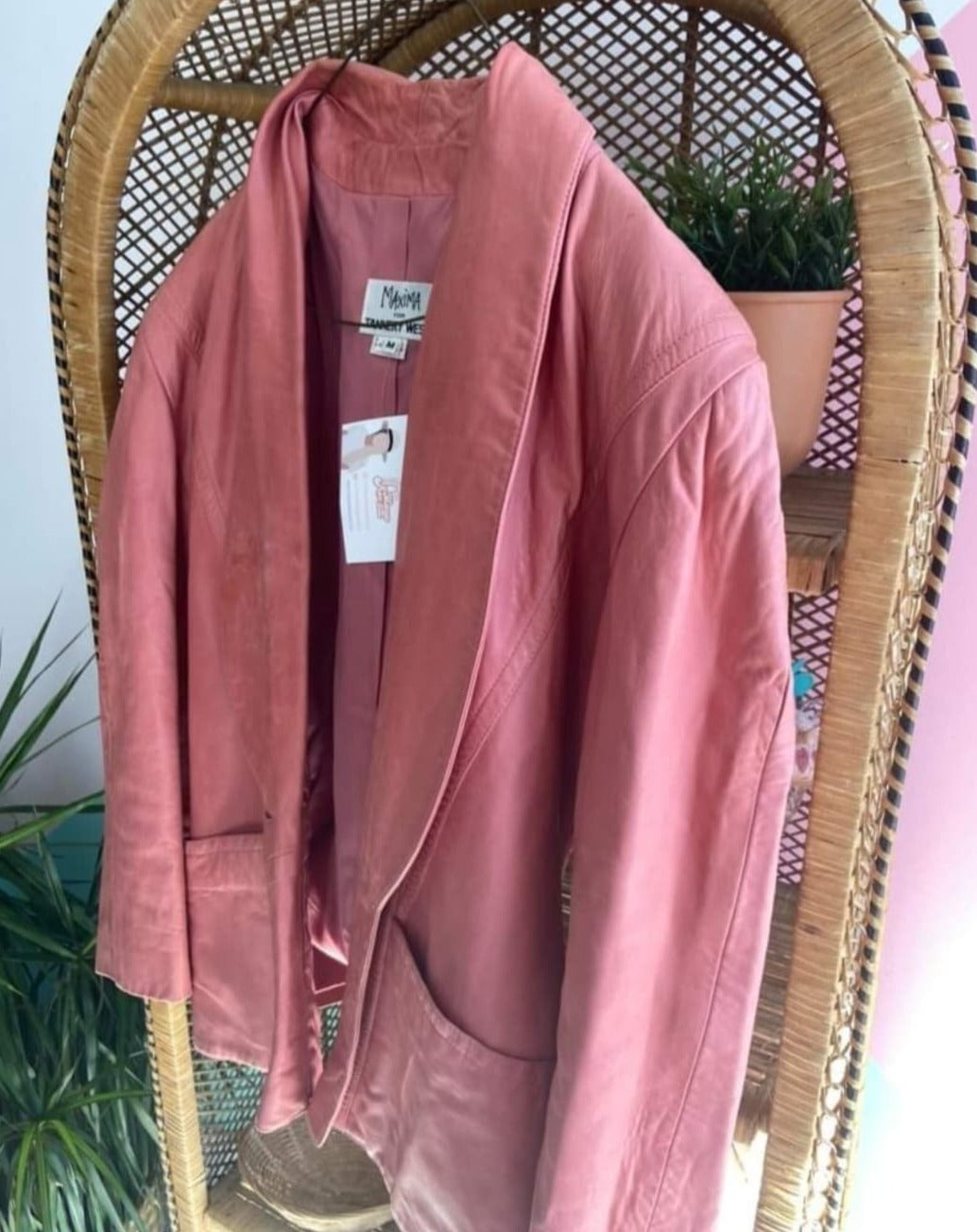 Manteau de cuir rose - Vintage 80's