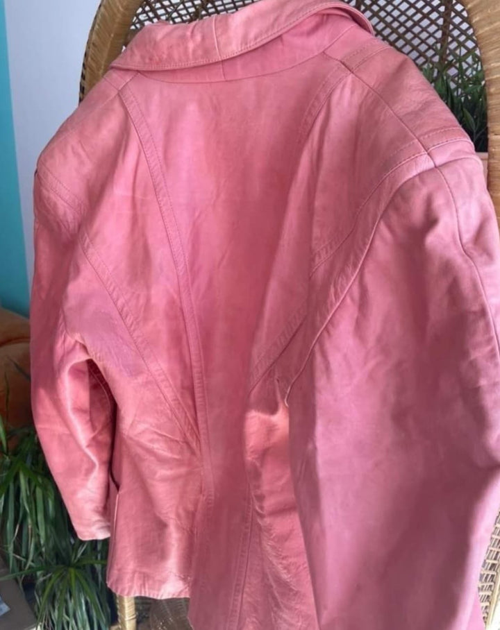 Manteau de cuir rose - Vintage 80's