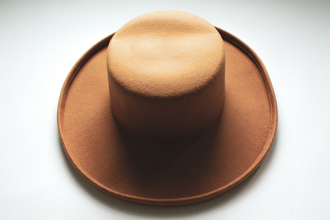 FEDORA Hat BEIGE BORDER