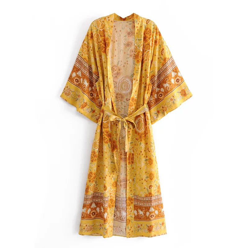 Kimono LONG jaune * EN STOCK