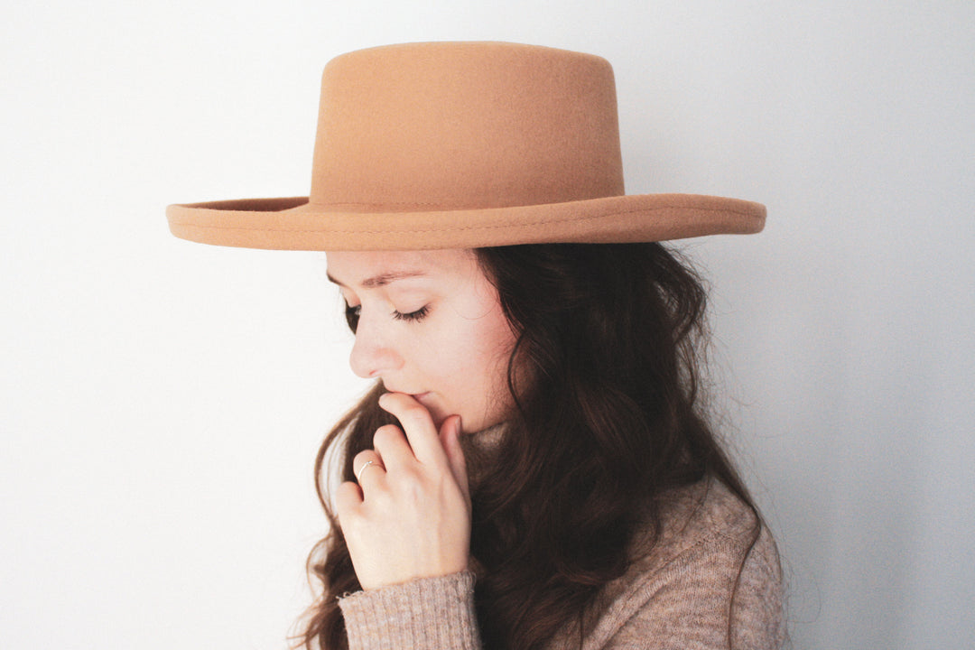 Chapeau Beige bordure recourbée - Andy